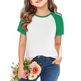 thumbnail image 1 of Bxsruta Shirts for Kids, Solid Color Round Neck Print Short Sleeve T-Shirt, Casual Comfort Daily Wear Top, 1 of 8