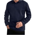 thumbnail image 1 of Bxsruta Shirts for Men, Men's Half Button Cardigan Long Sleeve Shirt with Flip Collar in Solid Color Design for Relaxed Comfortable Outfits, 1 of 5