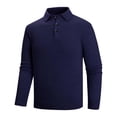 thumbnail image 1 of Bxsruta Shirts for Men, Men's Knit Lapel Long Sleeve Sweater, Elastic Polyester Button Down Base Layer Pullover with Pocket, 1 of 7