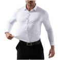 thumbnail image 1 of Bxsruta Shirts for Men, Men's Non-Iron Turndown Collar Solid Dress Shirt, Anti-Wrinkle Long Sleeve Professional Blouse, 1 of 8