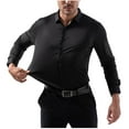 thumbnail image 1 of Bxsruta Shirts for Men, Men's Non-Iron Turndown Collar Solid Dress Shirt, Anti-Wrinkle Long Sleeve Professional Blouse, 1 of 8