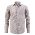 thumbnail image 1 of Bxsruta Shirts for Men, Men's Shirts Plaid Polyester Long Sleeve Button Lapel Blouse Comfortable Knit Top, 1 of 6