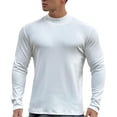 thumbnail image 1 of Bxsruta Shirts for Men, Men's Shirts Solid Polyester Thermal Mock Neck Base Layer Top, 1 of 6