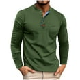 thumbnail image 1 of Bxsruta Shirts for Men, Men's Soft Waffle-Knit Long Sleeve Shirt with Buttoned Chest Pocket, 1 of 7
