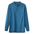 thumbnail image 1 of Bxsruta Shirts for Men, Polyester Long Sleeve Pullover with Round Neck, Relaxed Fit Daily Wear Top Men's Casual Blouse, 1 of 4