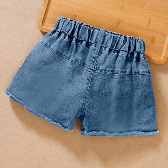 Bxsruta Shorts for Kids, Cotton Blend Denim Shorts, Children's Summer Solid Color Leisure Pants