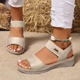 thumbnail image 1 of Bxsruta Single Strap Retro Flat Sandals with Adjustable Buckle, Women's Breathable Rubber Sole Footwear for Daily Walking, 1 of 8