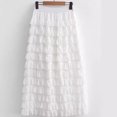 thumbnail image 1 of Bxsruta Skirts for Women, Tulle Layered Ball Groom Skirt with Puff Hem, Women's Mesh Formal Maxi Skirt, 1 of 8