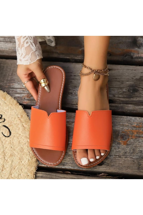 Sleek Fish Mouth Slide Sandals with Memory Foam Insole, Lightweight Summer Casual Shoes