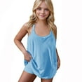 thumbnail image 1 of Bxsruta Spaghetti Strap Playsuit with Attached Shorts, Athletic Romper Dress Design, Dual Front Pockets, 1 of 8