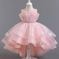 thumbnail image 1 of Bxsruta Sparkle-Embellished Layered Tulle Dress with Train, Off-Shoulder Party Gown for Pageants & Celebrations, 1 of 8