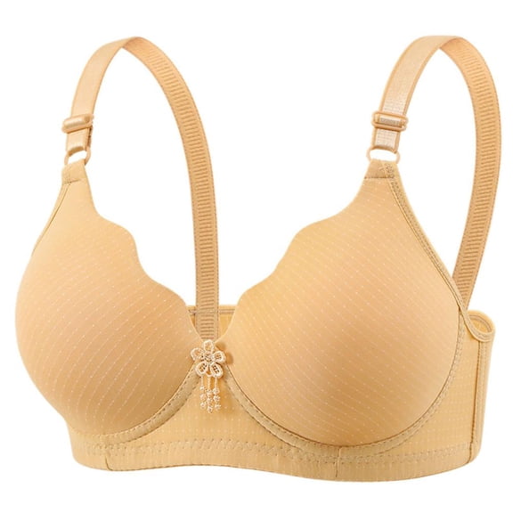 Bxsruta Sports Bras for Women, Woman's Comfortable Lace Breathable Bra Underwear No Rims, Beige
