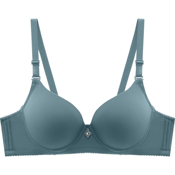 Bxsruta Sports Bras for Women, Women's Daily Adjustable Underwear Gathered Thin Bra Without Steel Ring, Blue