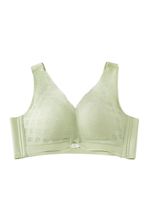 Sports Bras for Women, Women's Lace-free Thin Cups Side-folded Breasts Big Breasts and Small Underwear, Green