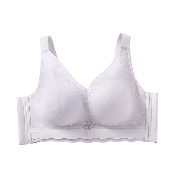 Bxsruta Sports Bras for Women, Women's Lace-free Thin Cups Side-folded Breasts Big Breasts and Small Underwear, Purple