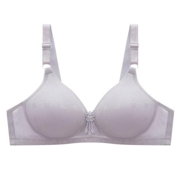 Bxsruta Sports Bras for Women, Women's Large Size Thin Comfortable Breathable Push-up Adjustable Bra, Gray