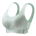 thumbnail image 1 of Bxsruta Sports Bras for Women, Women's Side Buttons Seamless Steel Ring-free Beautiful Back-lifting Underwear, Green, 1 of 5