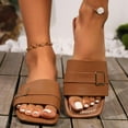 thumbnail image 1 of Bxsruta Square-Toe Buckle Sandals with Flat Sole, Casual Summer Footwear for Outdoor Wear, 1 of 8