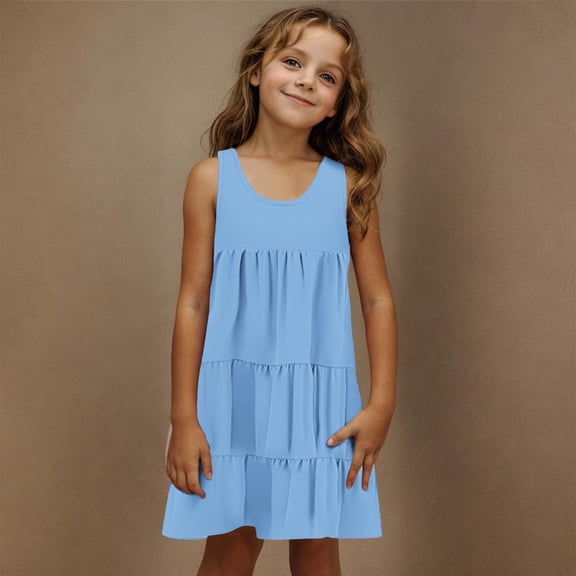 Bxsruta Stretch Knit Sleeveless Dress for Casual Wear, Breathable Beach Sundress with Round Neck, Party & Vacation Outfit