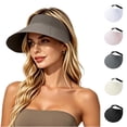 thumbnail image 1 of Bxsruta Sun Visor Hat UPF 50+ Wide Brim Adjustable Lightweight Breathable Outdoor Sports Golf Beach Travel Ponytail Hat Unisex, 1 of 7