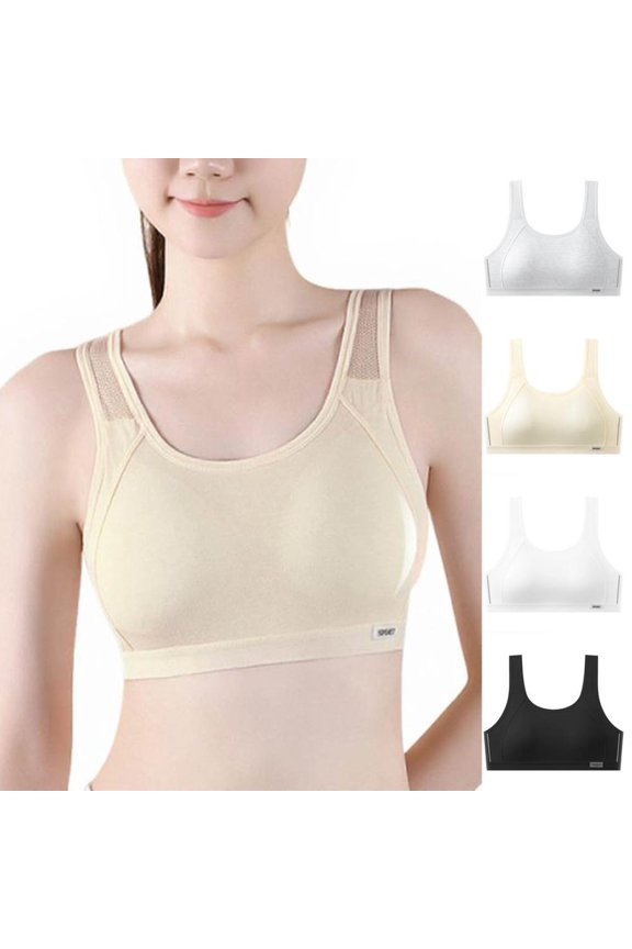 Teen Girls Cotton Wireless Training Bras Puberty Sports Vests Seamless Soft Everyday Bra for Big Bust 12-16 Years