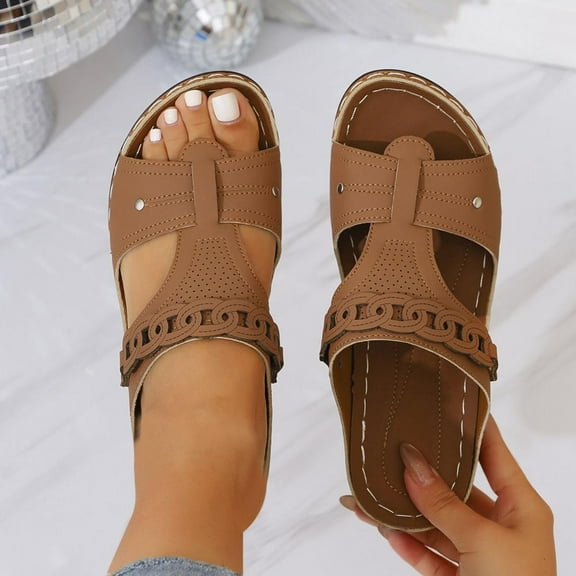 Bxsruta Thick-Soled Fisherman Sandals with Wide Strap, Supportive Summer Footwear for Women's Daily Use