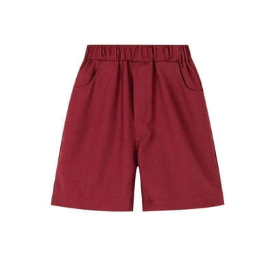 Bxsruta Toddler Boy Shorts, Boy Children's Lattice Pants Elastic Waisted Easy to Dry Pants, Red 150