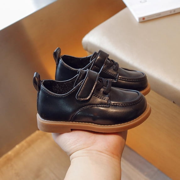 Bxsruta Toddler Dress Shoes Kids Casual Loafers Hook and Loop Flat Shoes for Boys and Girls