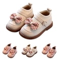 thumbnail image 1 of Bxsruta Toddler Girl Flat Shoes Bowknot Mary Janes Casual Walking Shoes, 1 of 1