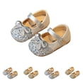 thumbnail image 1 of Bxsruta Toddler Girl Party Shoes Sparkling Rhinestone Bow Flat Dress Shoes, 1 of 7