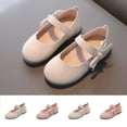 thumbnail image 1 of Bxsruta Toddler Girl Shoes Mary Janes Flat Dress Shoes Bowknot Casual Walking Shoes, 1 of 5