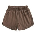 thumbnail image 1 of Bxsruta Toddler Girl Shorts, Boys and Girls Summer Cotton Loose Fashion Casual Edging Sports Solid Color Cotton Linen Shorts Pants, Brown 2 Years, 1 of 8