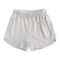 thumbnail image 1 of Bxsruta Toddler Girl Shorts, Boys and Girls Summer Cotton Loose Fashion Casual Edging Sports Solid Color Cotton Linen Shorts Pants, White 9 Months, 1 of 8