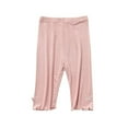thumbnail image 1 of Bxsruta Toddler Girl Shorts, Child's Summer Girls Baby Leggings Quarter Pants Casual Pants Elastic Pants Shorts for Small and Medium-Sized Shildren's Outerwear Pants, Pink 7 Years, 1 of 5
