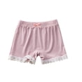 thumbnail image 1 of Bxsruta Toddler Girl Shorts, Children's Solid Color Bow Lace Bow Cotton Casual High Waisted Leggings and Shorts, Pink 13 Years, 1 of 5