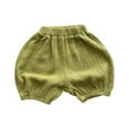thumbnail image 1 of Bxsruta Toddler Girl Shorts, Children's Solid Color Cotton Linen Casual Sports Lantern Shorts, 1 of 5
