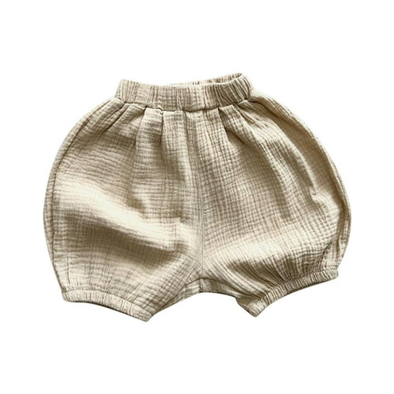 Bxsruta Toddler Girl Shorts, Children's Solid Color Cotton Linen Casual Sports Lantern Shorts