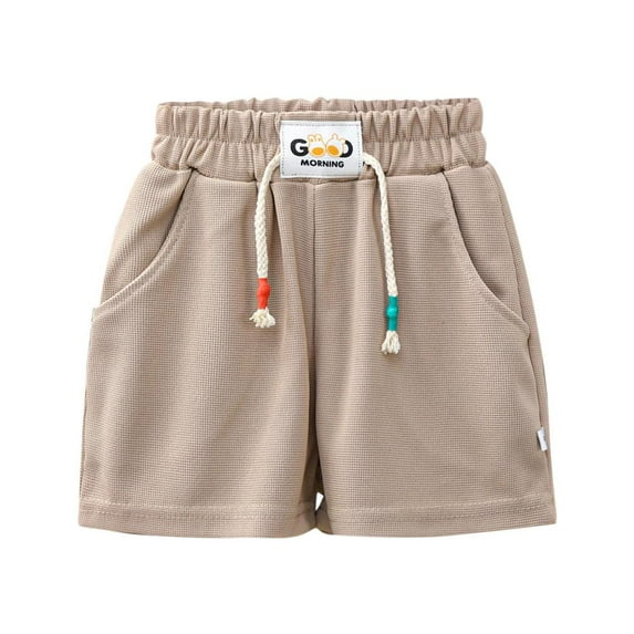Bxsruta Toddler Girl Shorts, Children's Summer Cotton Casual Sports Shorts with Pocket Shorts, Khaki 3-4Years