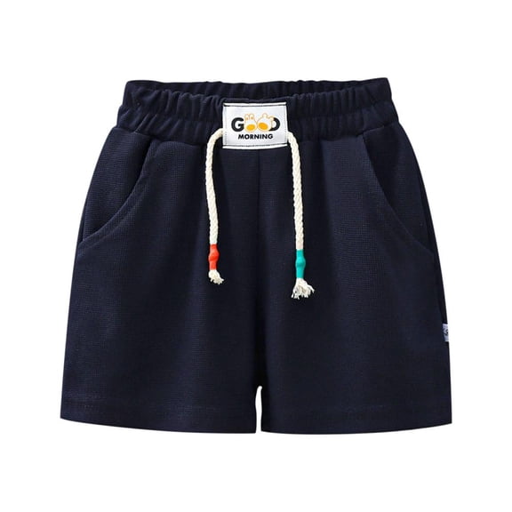 Bxsruta Toddler Girl Shorts, Children's Summer Cotton Casual Sports Shorts with Pocket Shorts, Navy 4-5Years