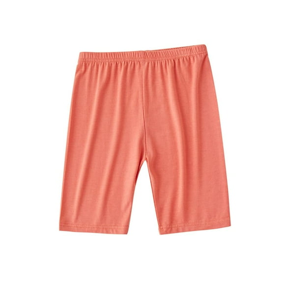 Bxsruta Toddler Girl Shorts, Children's Summer Solid Color Casual High Waisted Five Quarter Pants, Orange 110