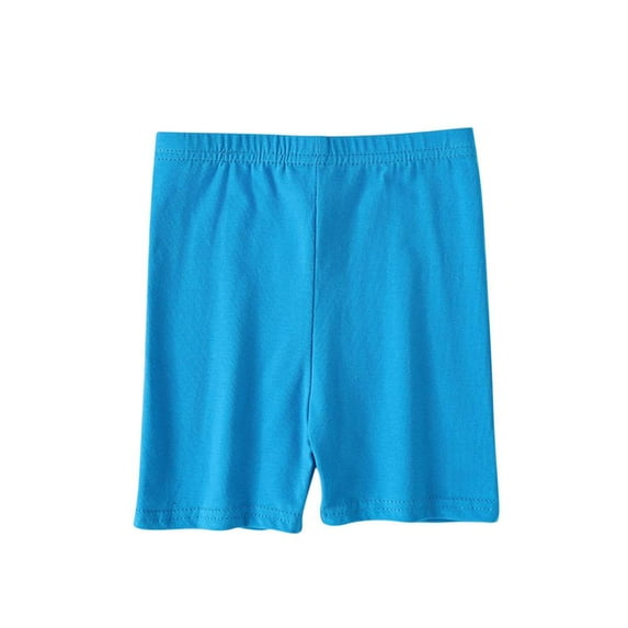 Bxsruta Toddler Girl Shorts, Children's Summer Solid Color Casual High Waisted Leggings Shorts, Light Blue 9-10Years