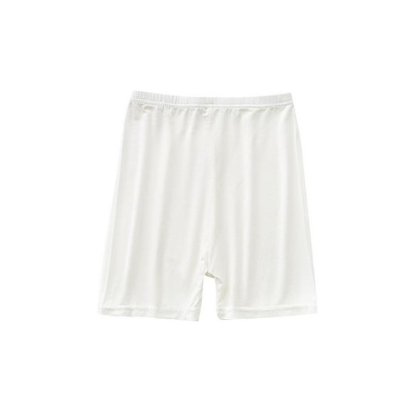 Bxsruta Toddler Girl Shorts, Children's Summer Solid Color Casual High Waisted Leggings Shorts, White 5-6Years