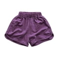 thumbnail image 1 of Bxsruta Toddler Girl Shorts, Children's Summer Solid Color Cotton Casual Sports Shorts, 1 of 5