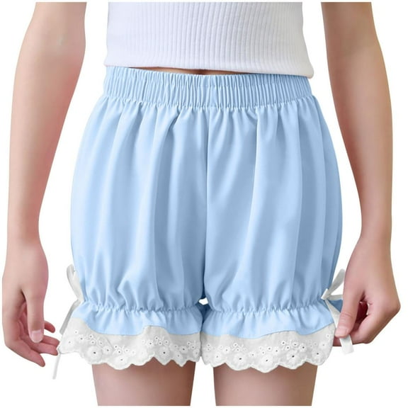 Bxsruta Toddler Girl Shorts, Children's Summer Thin Can Be Worn Outside Loose and Loose Bottom Shorts, Blue 4-5Years