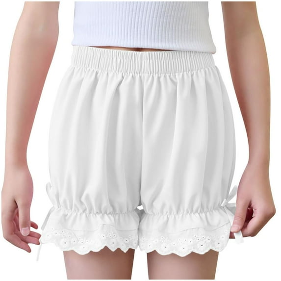 Bxsruta Toddler Girl Shorts, Children's Summer Thin Can Be Worn Outside Loose and Loose Bottom Shorts, White 4-5Years
