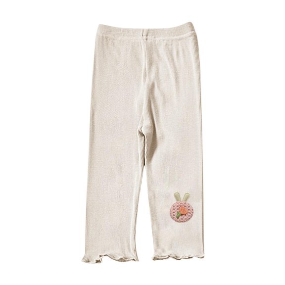 Bxsruta Toddler Girl Shorts, Girls' Summer Thin Elastic Waistband Leggings Cropped Pants Casual Pants Children's Shorts Shorts Children's Outerwear Pants Mid Pants, White E 2 Years