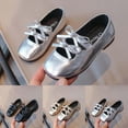 thumbnail image 1 of Bxsruta Toddler Girls Mary Janes Bowknot Flat Shoes Dressy Casual Walking Shoes, 1 of 6