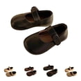 thumbnail image 1 of Bxsruta Toddler Mary Janes Flats Round Toe Casual Dress Shoes with Hook and Loop Strap, 1 of 8