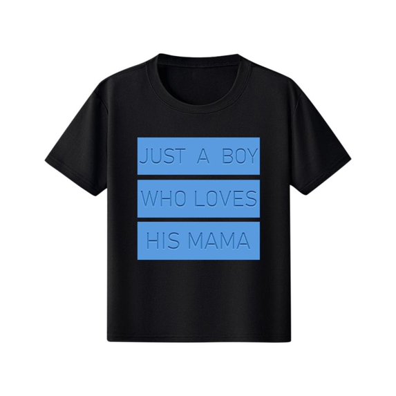 Bxsruta Toddler Shirts, Children's Mother's Day Printed Round Neck Short Sleeved Loose Casual T-shirt for Outerwear Short Sleeved Round Neck Top/shirt, Black 5 Years