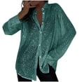 thumbnail image 1 of Bxsruta Tops for Women, Casual Blouses Women's Bead Embellished Lapel Shirt for Formal, 1 of 5